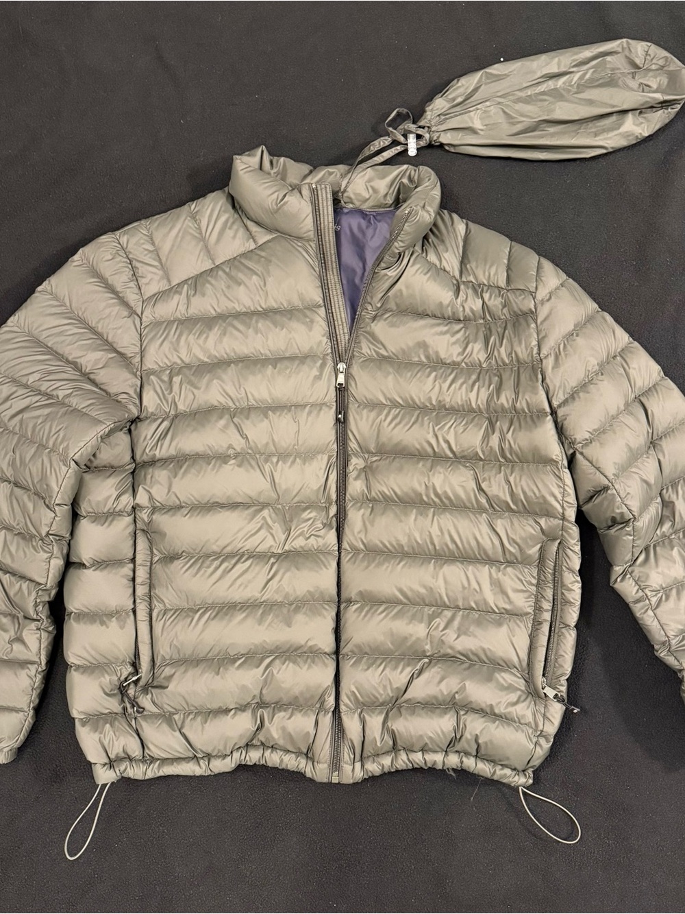 Solaris Olive Green and Navy Packable Down Jacket